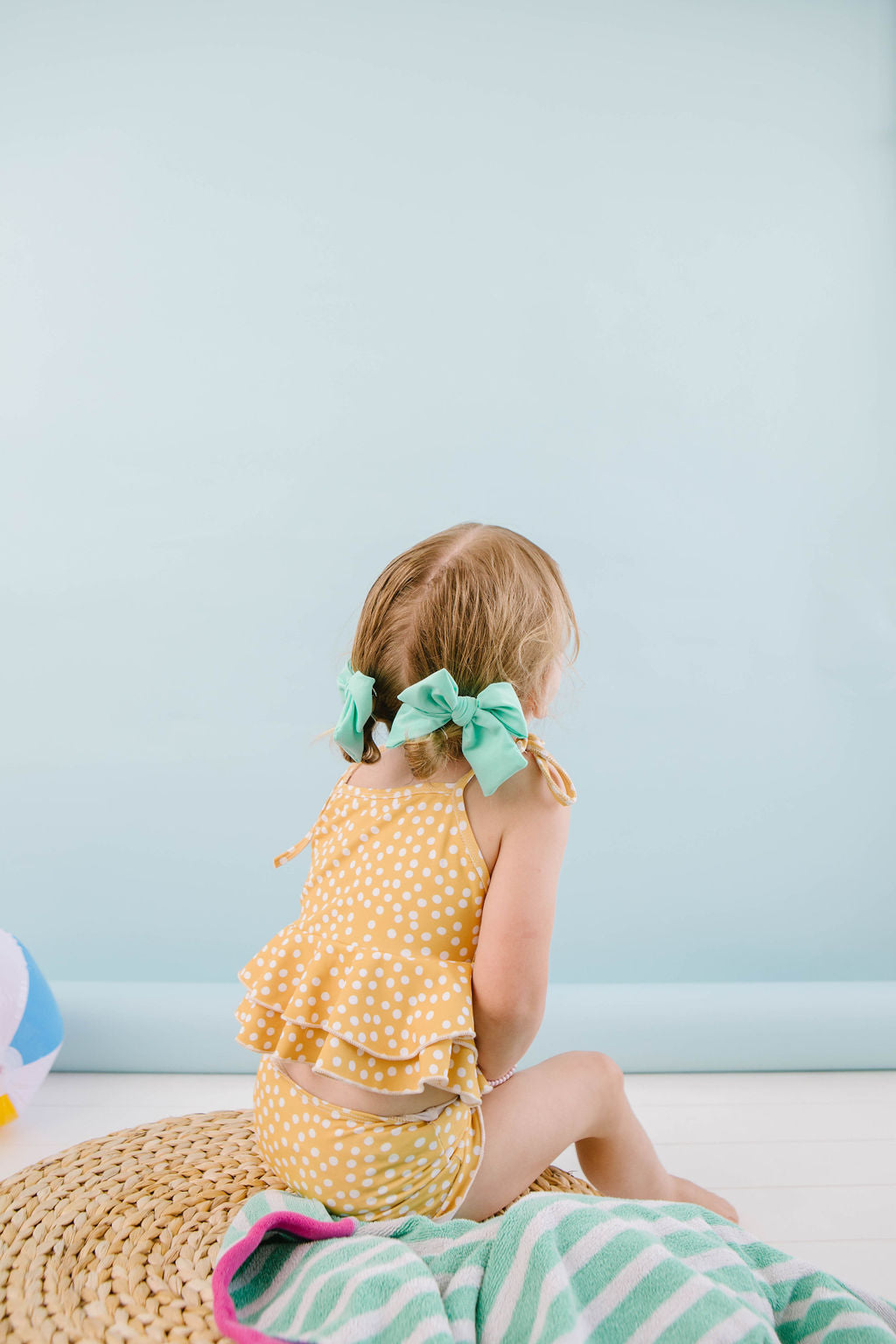 Teal Small Pigtail Swim Bows