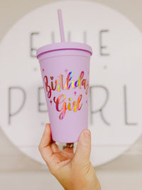Birthday Girl Lilac Purple Tumbler Cup