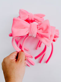 Hot Pink Velvet Bow Headband
