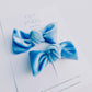 Light Blue Velvet Knot Bow Pigtails