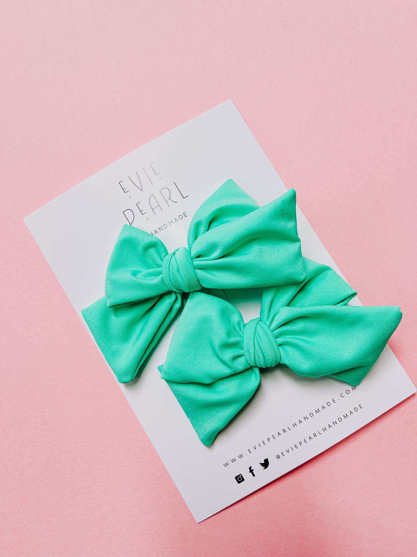 Teal Small Pigtail Swim Bows