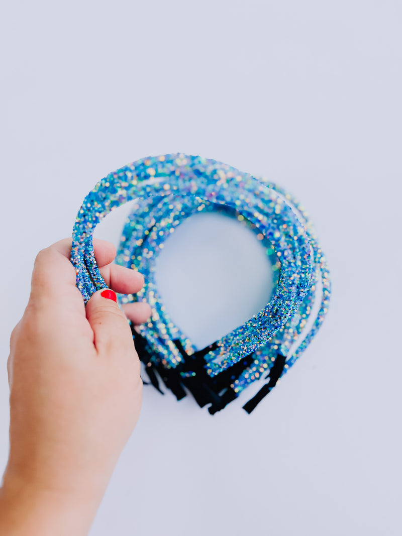Blue Glitter Headband