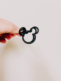 Small Black Mouse with Bow Claw Clip