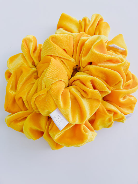 Oversized Velvet Yellow Scrunchy