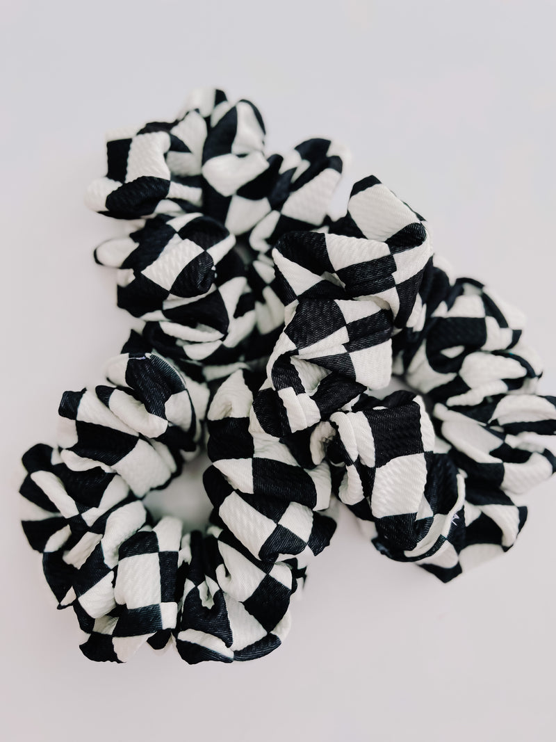 Neon Checkered Oversized Scrunchies for Girls & Women