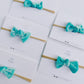 Teal Velvet Itty Bitty Knot Bow on Nylon Headband