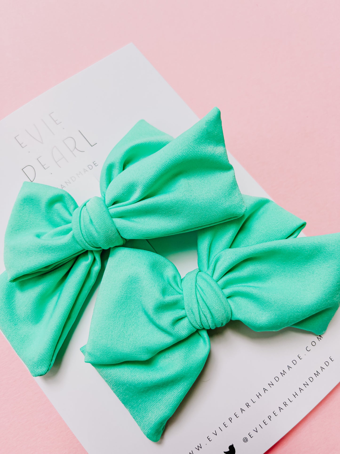 Teal Small Pigtail Swim Bows