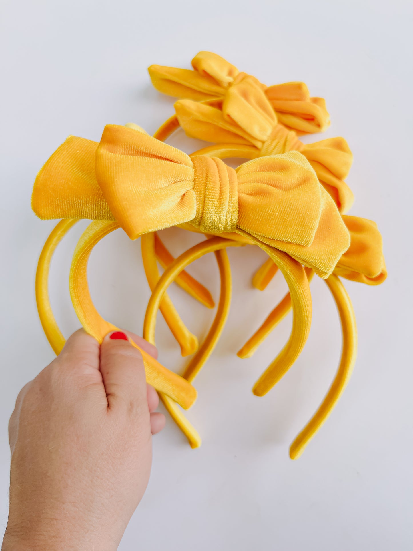 Yellow Velvet Bow Headband