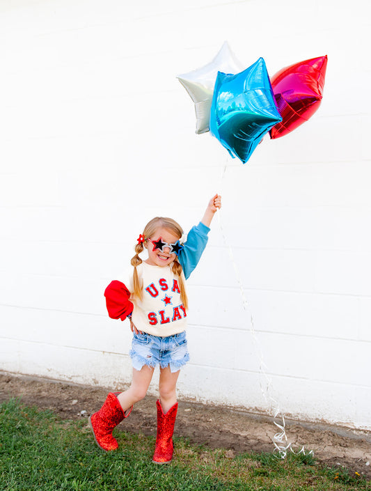 Trio sequin star tinsel Clip Set