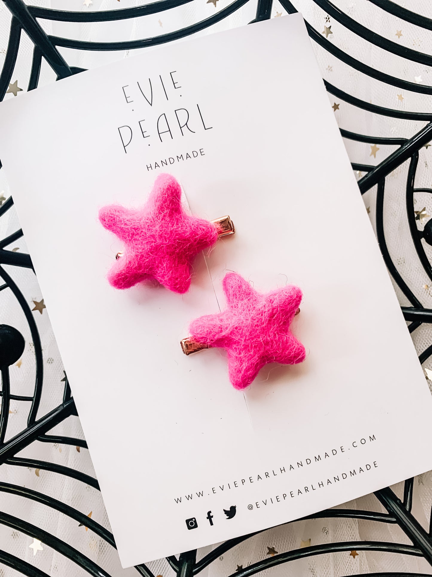 Hot Pink Star Halloween Pigtails