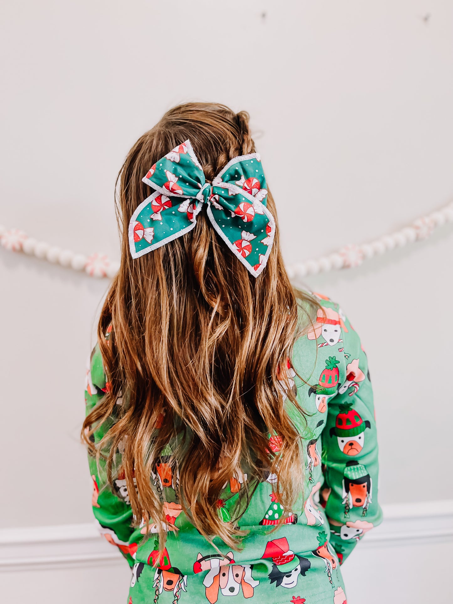 Green Peppermint Oversized Bow