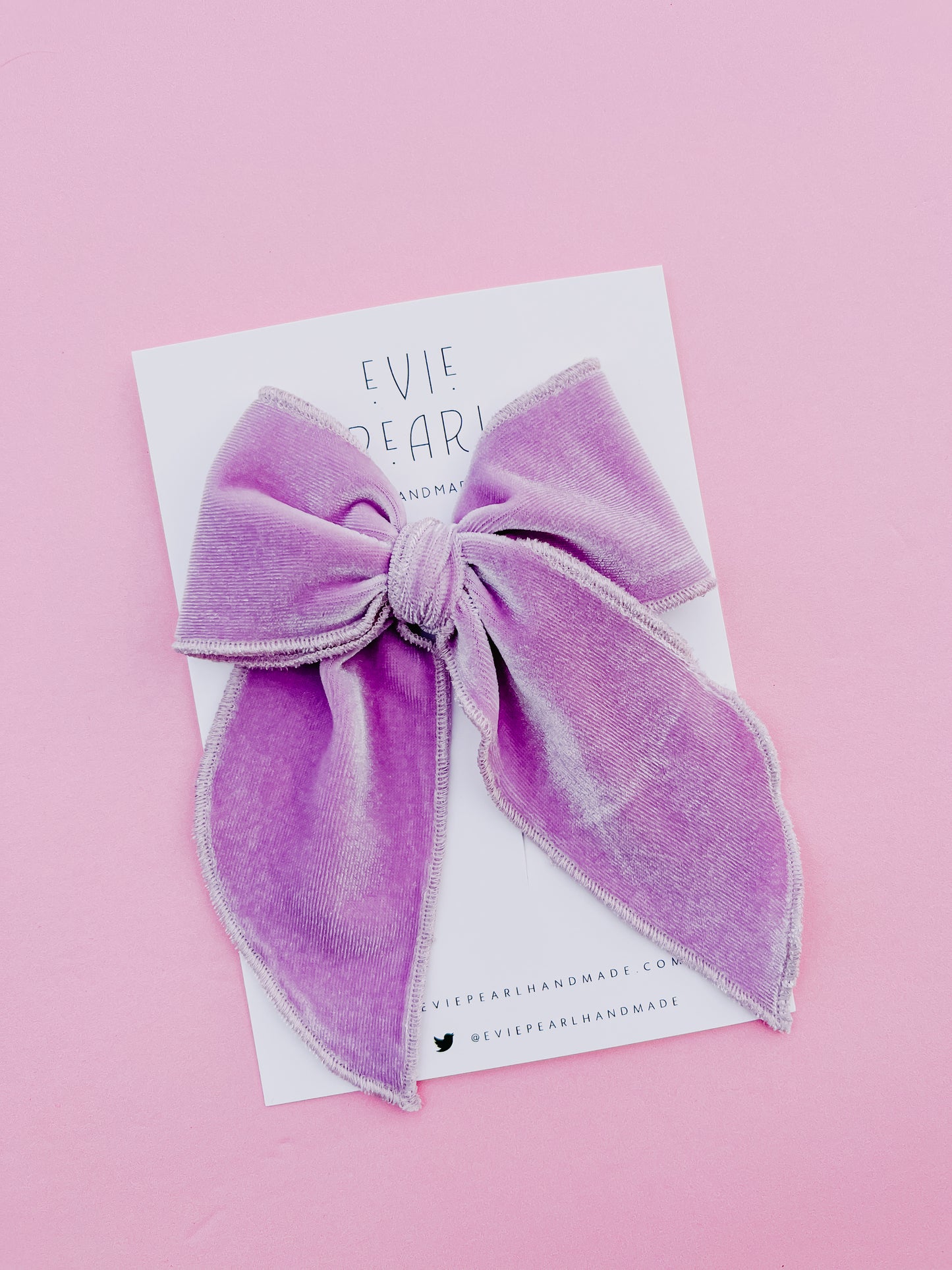 Lilac Velvet Bow