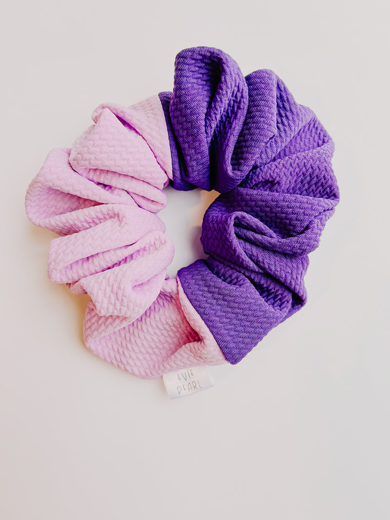 Oversized Purple/Light Purple Colorblock Scrunchie