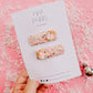 Pink Snowman Pigtail Snap Clip Set