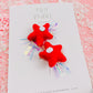 Red Star Sequin Tinsel Pigtail Clip Set