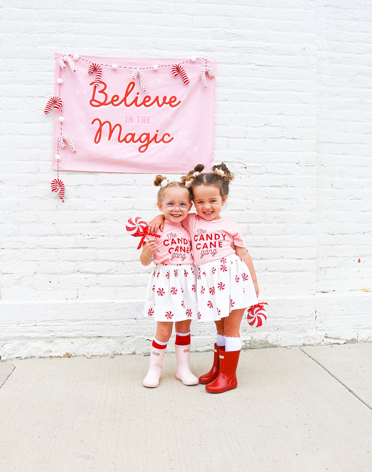 Light Pink Peppermint Pigtails with Tinsel