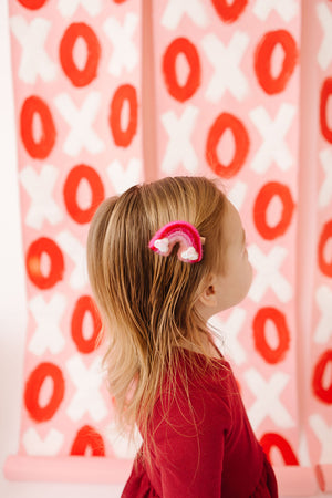 Pink Sequins Rainbow Clip