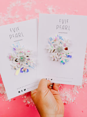 White Snowflake Hair Clip