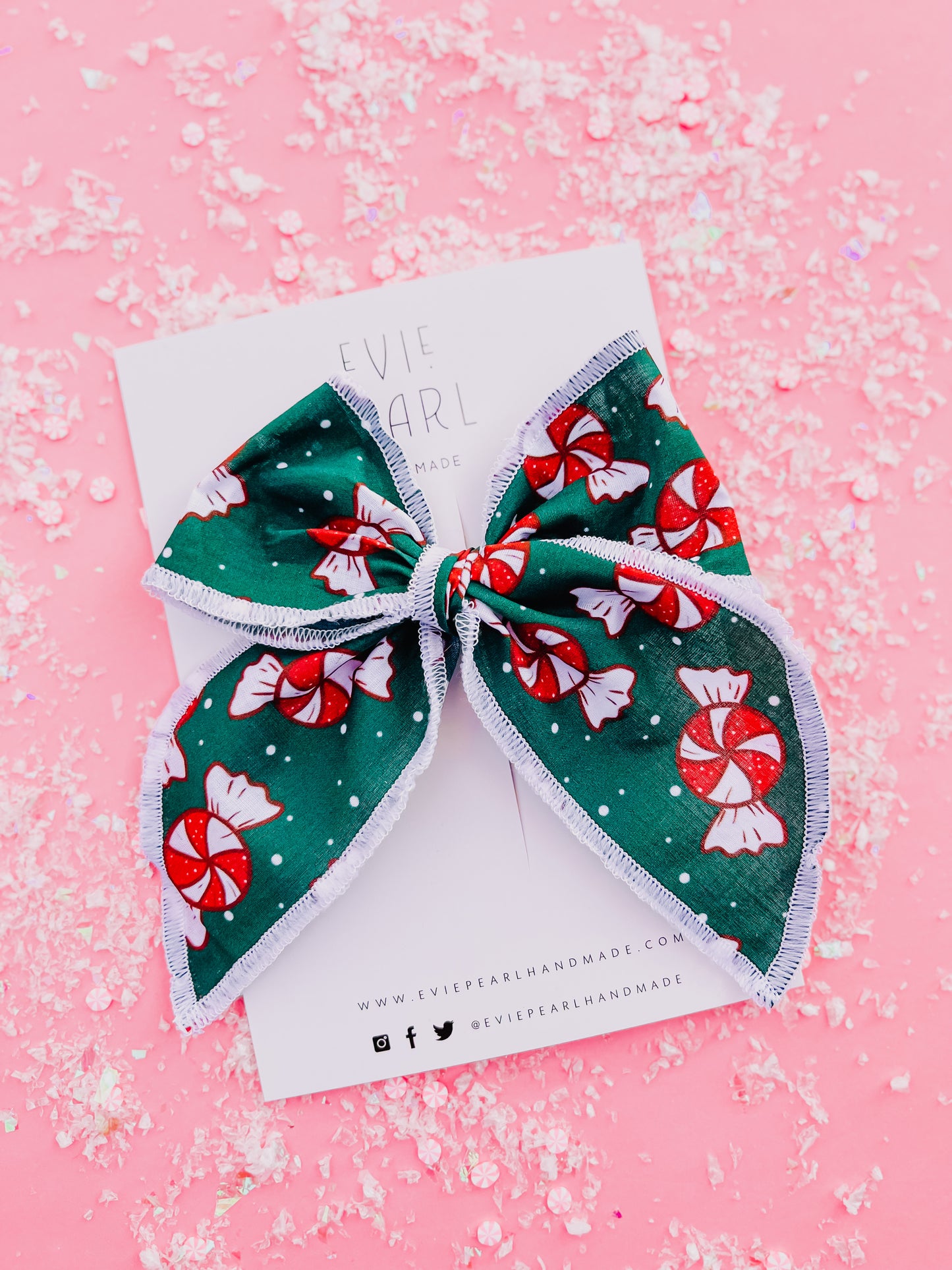 Green Peppermint Oversized Bow