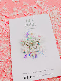 White Snowflake Hair Clip