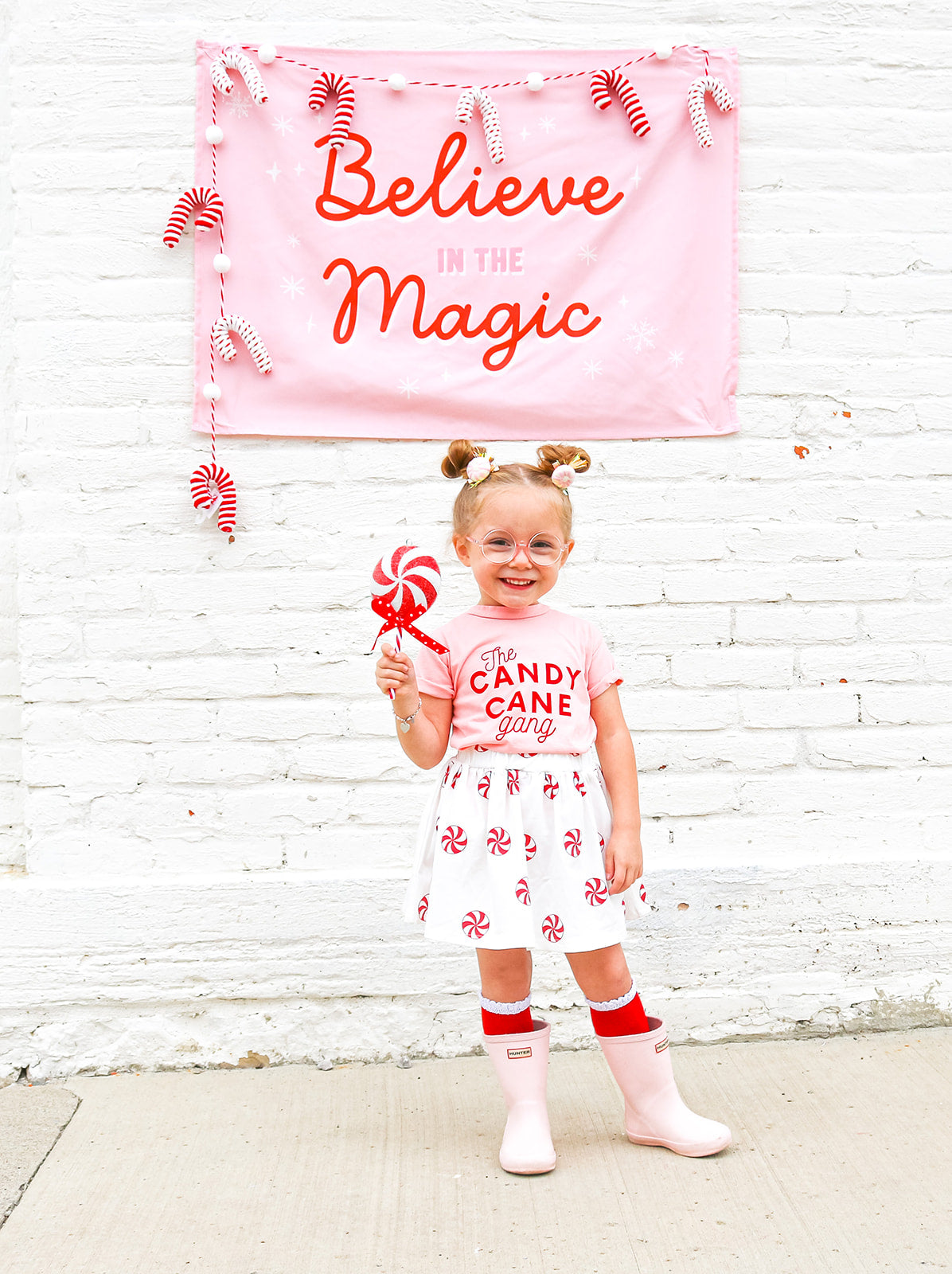 Light Pink Peppermint Pigtails with Tinsel