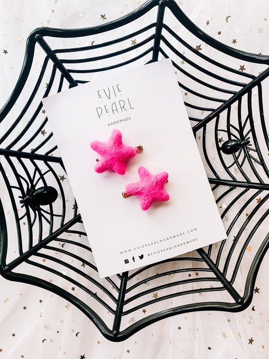 Hot Pink Star Halloween Pigtails