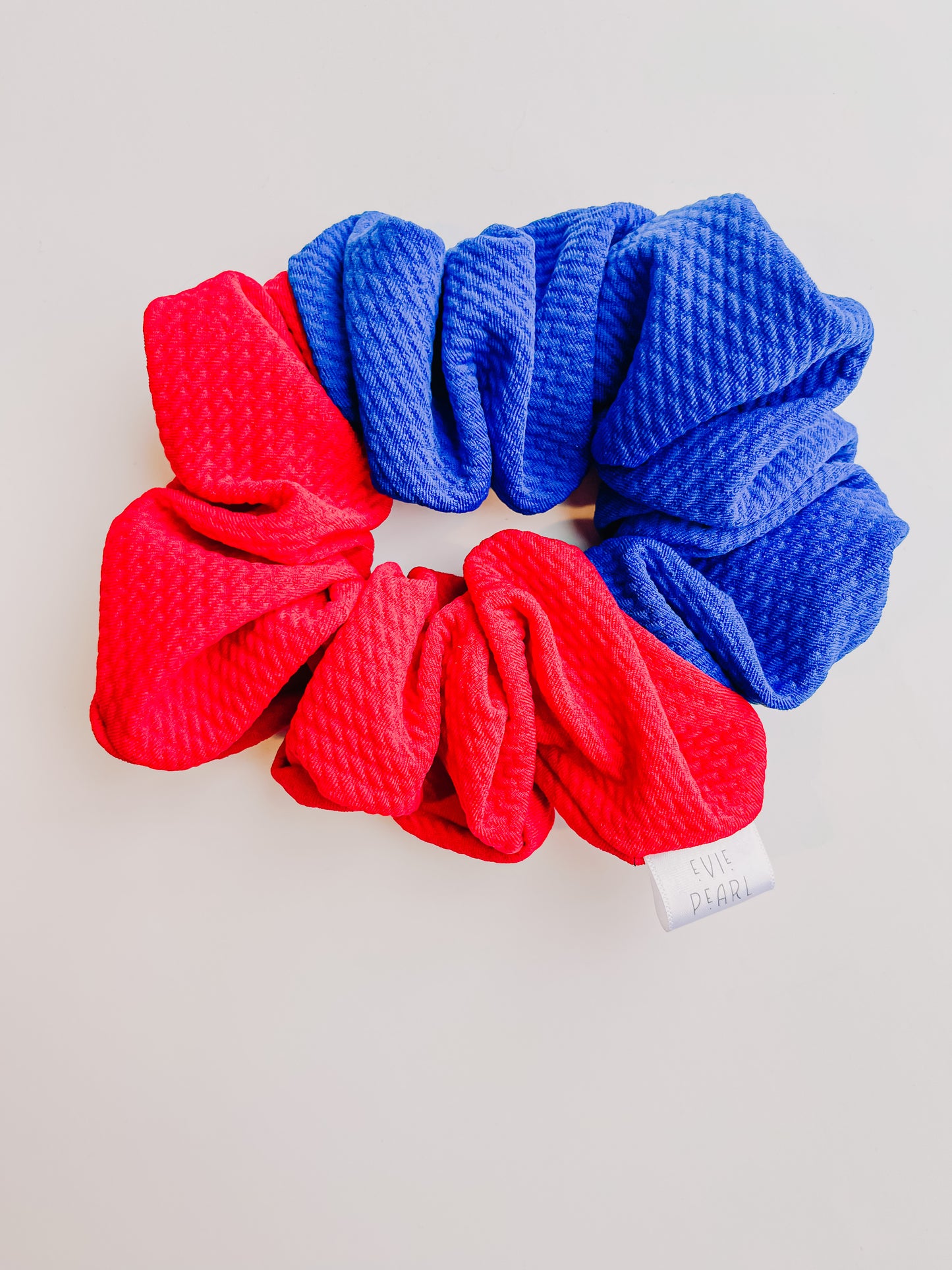 Oversized Red/Royal Blue KU Jayhawk Scrunchie