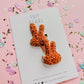 Fuzzy Rust Brown Bunny Pigtail Clips