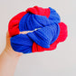 Royal Blue/Red KU Jayhawk Knotted Headband for Girls & Women