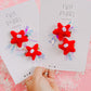 Red Star Sequin Tinsel Pigtail Clip Set