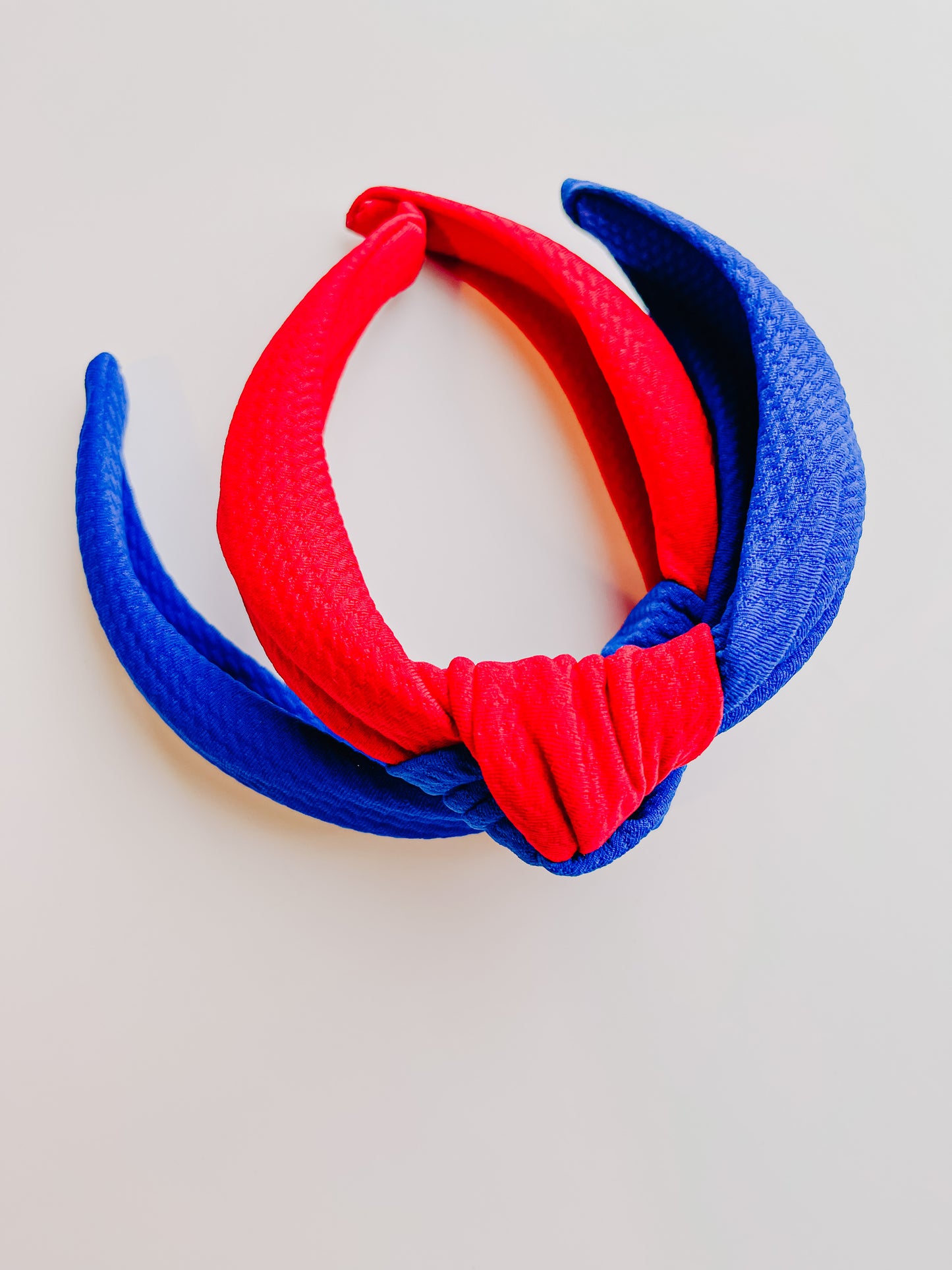 Royal Blue/Red KU Jayhawk Knotted Headband for Girls & Women