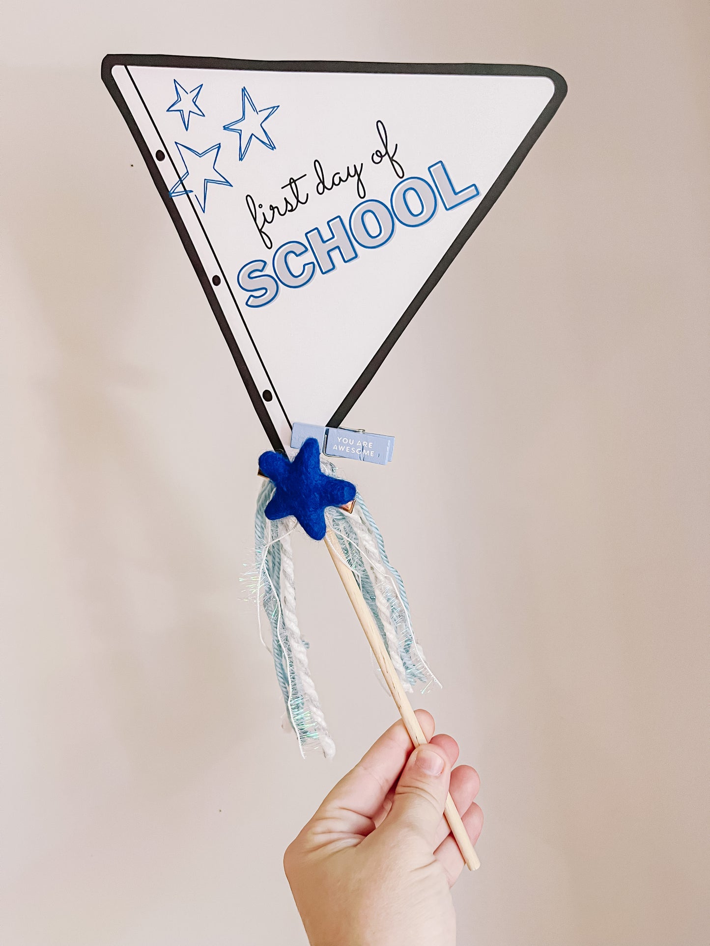 Stars First Day of School Printable Flag