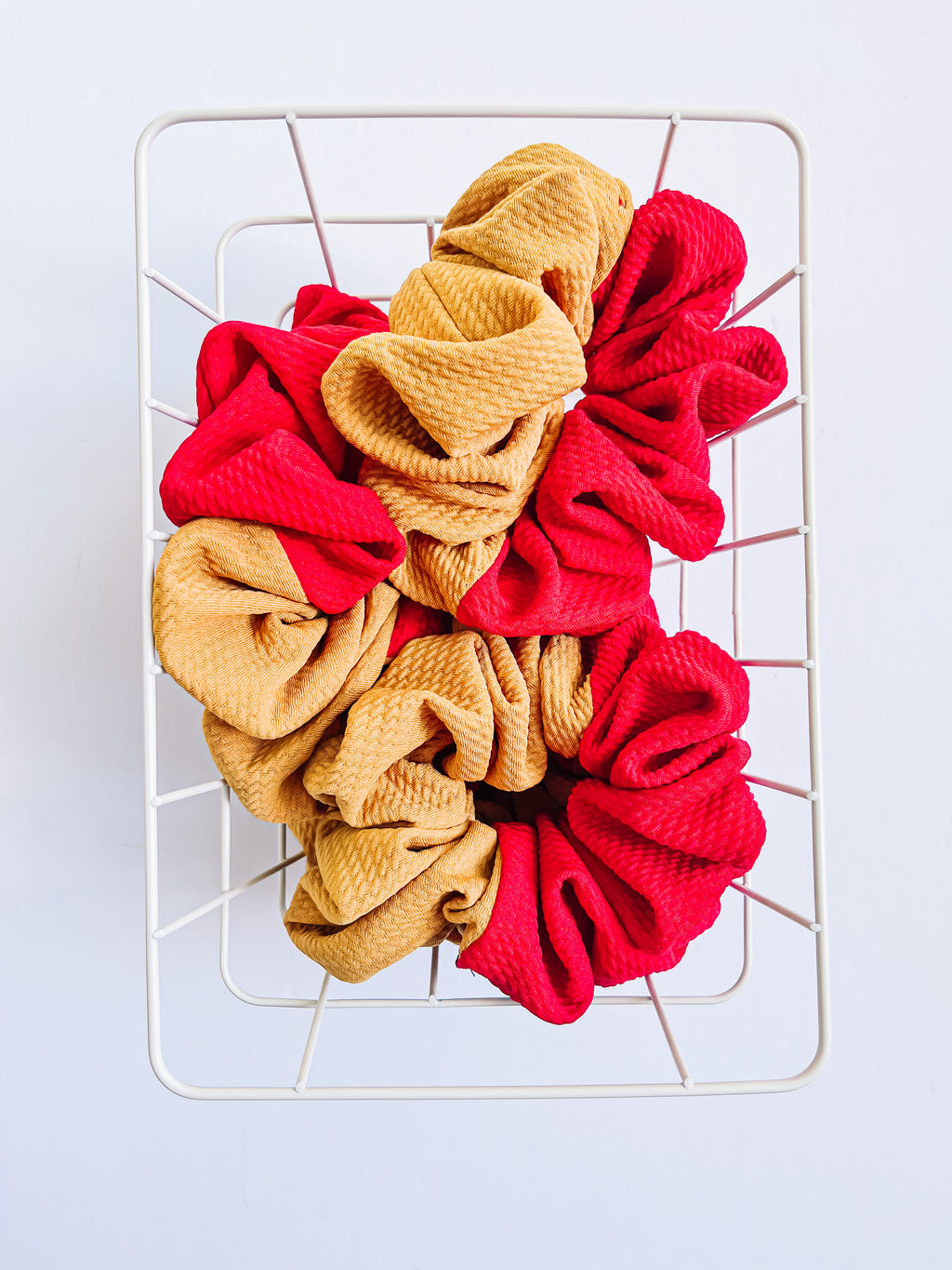 Gold & Red Colorblock Oversized Scrunchy