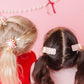 Red Peppermint Candy Cane Pigtail Hair Clips With Tinsel