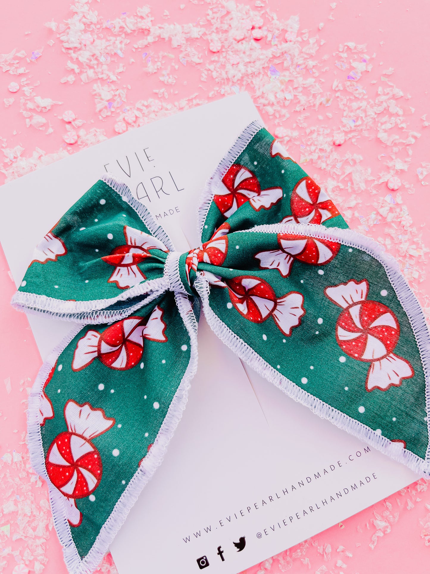 Green Peppermint Oversized Bow