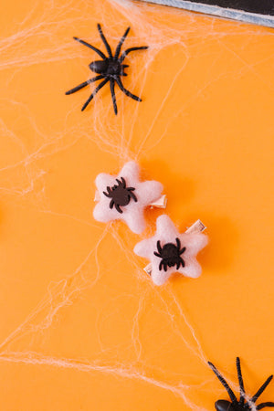 Pink Star Spider Pigtail Clips