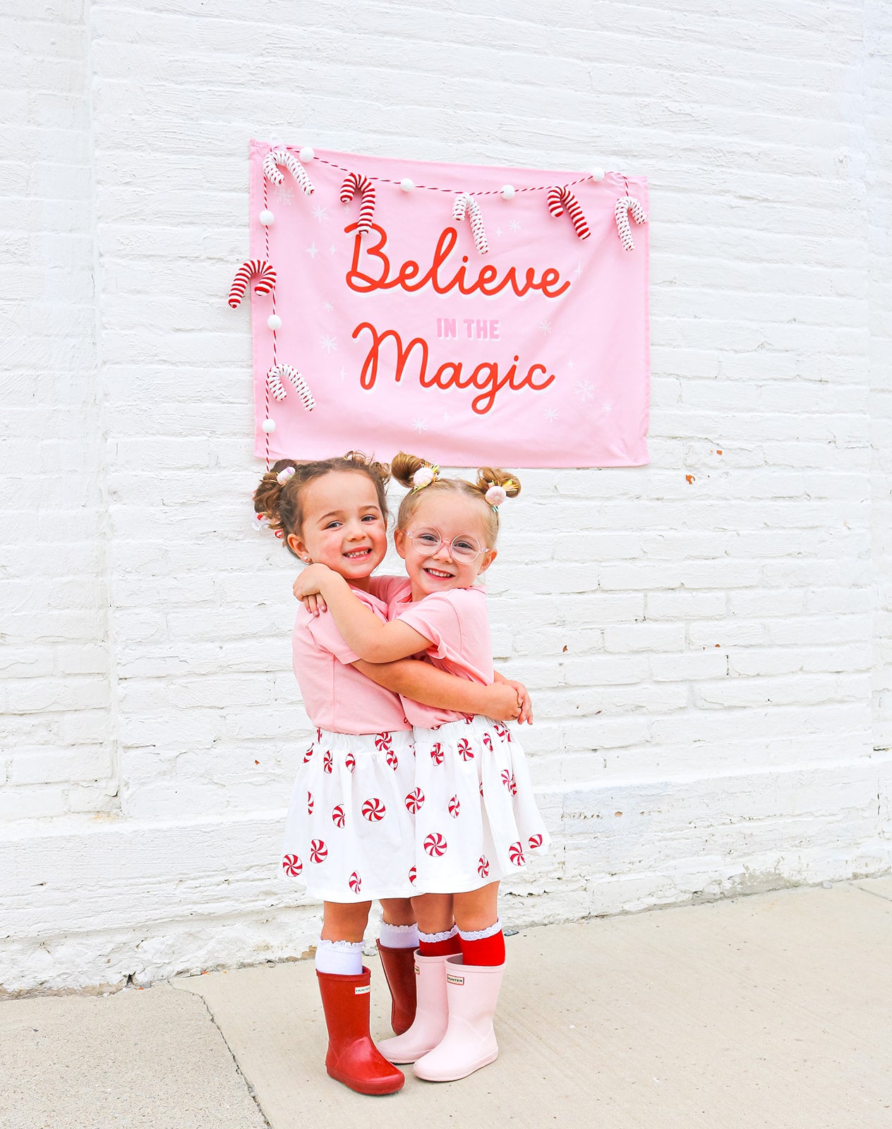 Light Pink Peppermint Pigtails with Tinsel