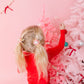 Red Peppermint Candy Cane Pigtail Hair Clips With Tinsel