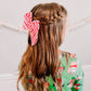 Oversized Red White Stripe Bow