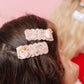 Pink Snowman Pigtail Snap Clip Set