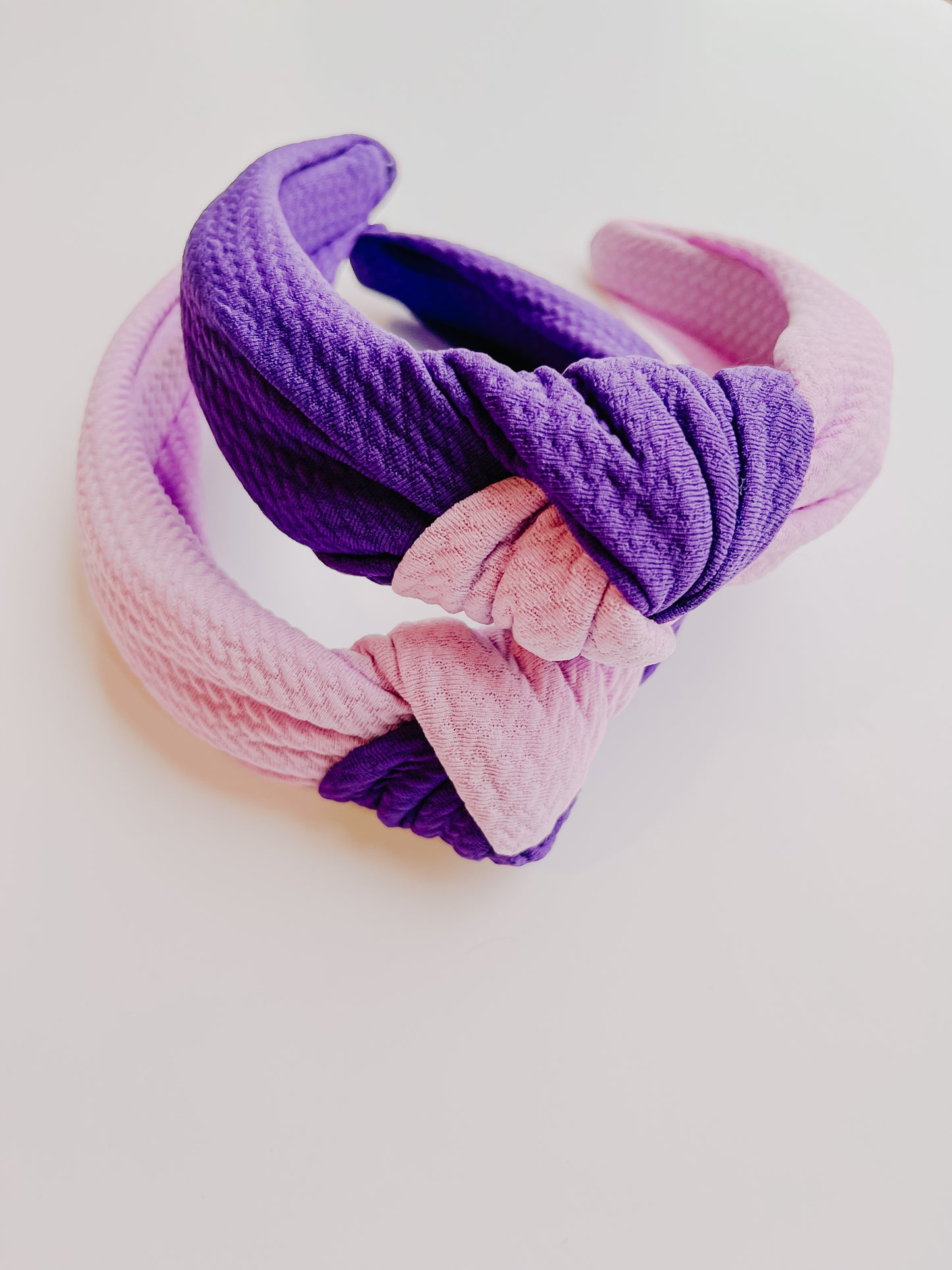 Light Purple/ Purple KSU Wildcat Knotted Headband for Girls & Women