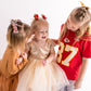 Kansas City Leopard Red Gold Knot Bow Pigtail Set