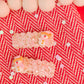 Pink Snowman Pigtail Snap Clip Set