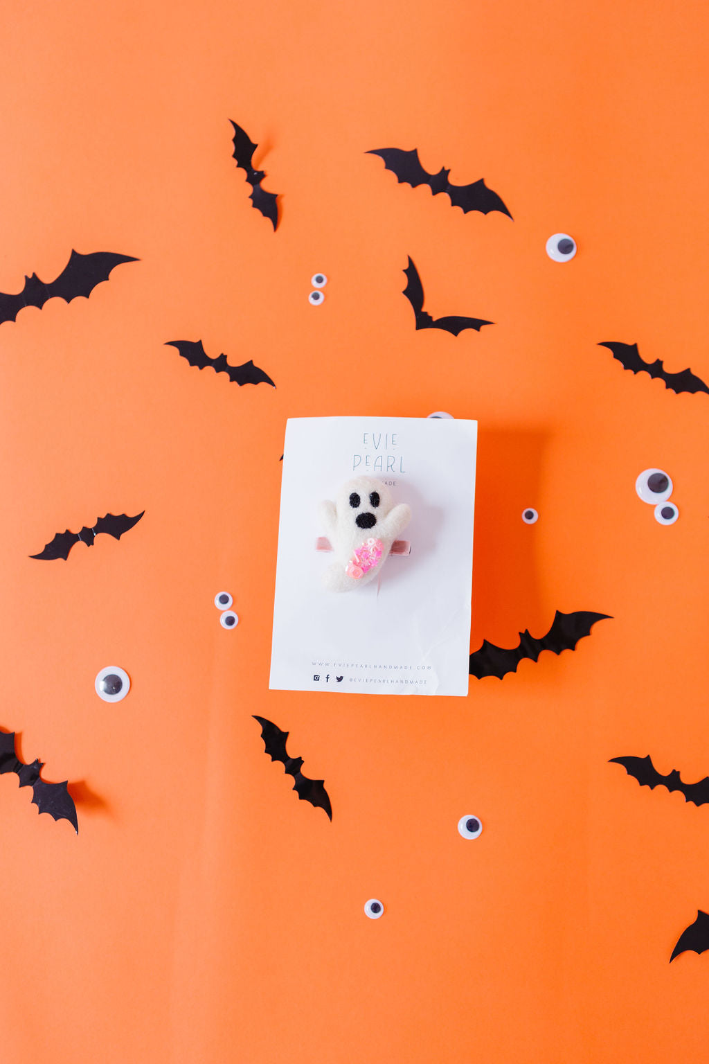 Pink Glitter Sequin Felt Ghost Clip