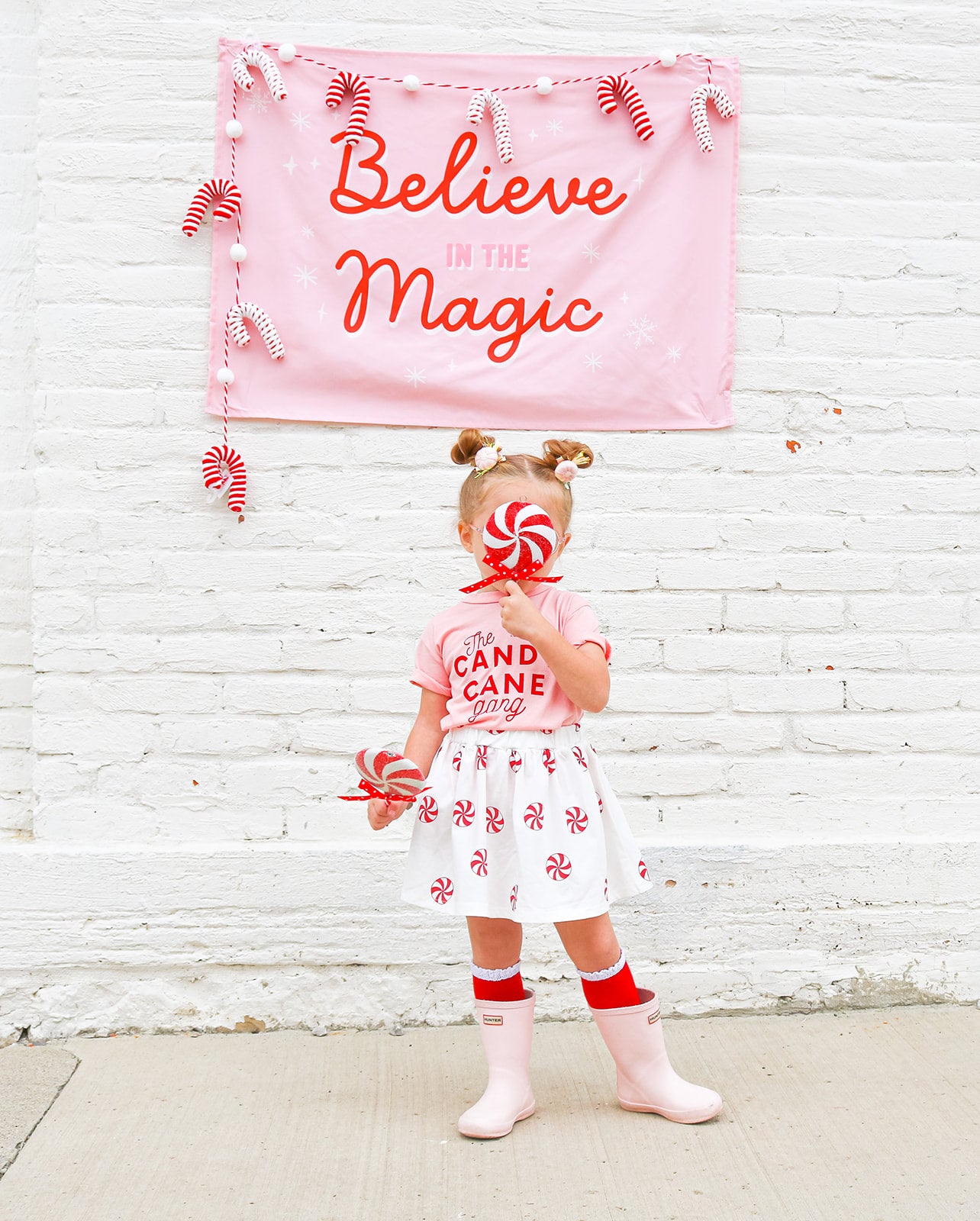 Light Pink Peppermint Pigtails with Tinsel