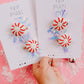 Red Peppermint Candy Cane Pigtail Hair Clips With Tinsel