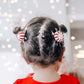 Red Peppermint Candy Cane Pigtail Hair Clips With Tinsel