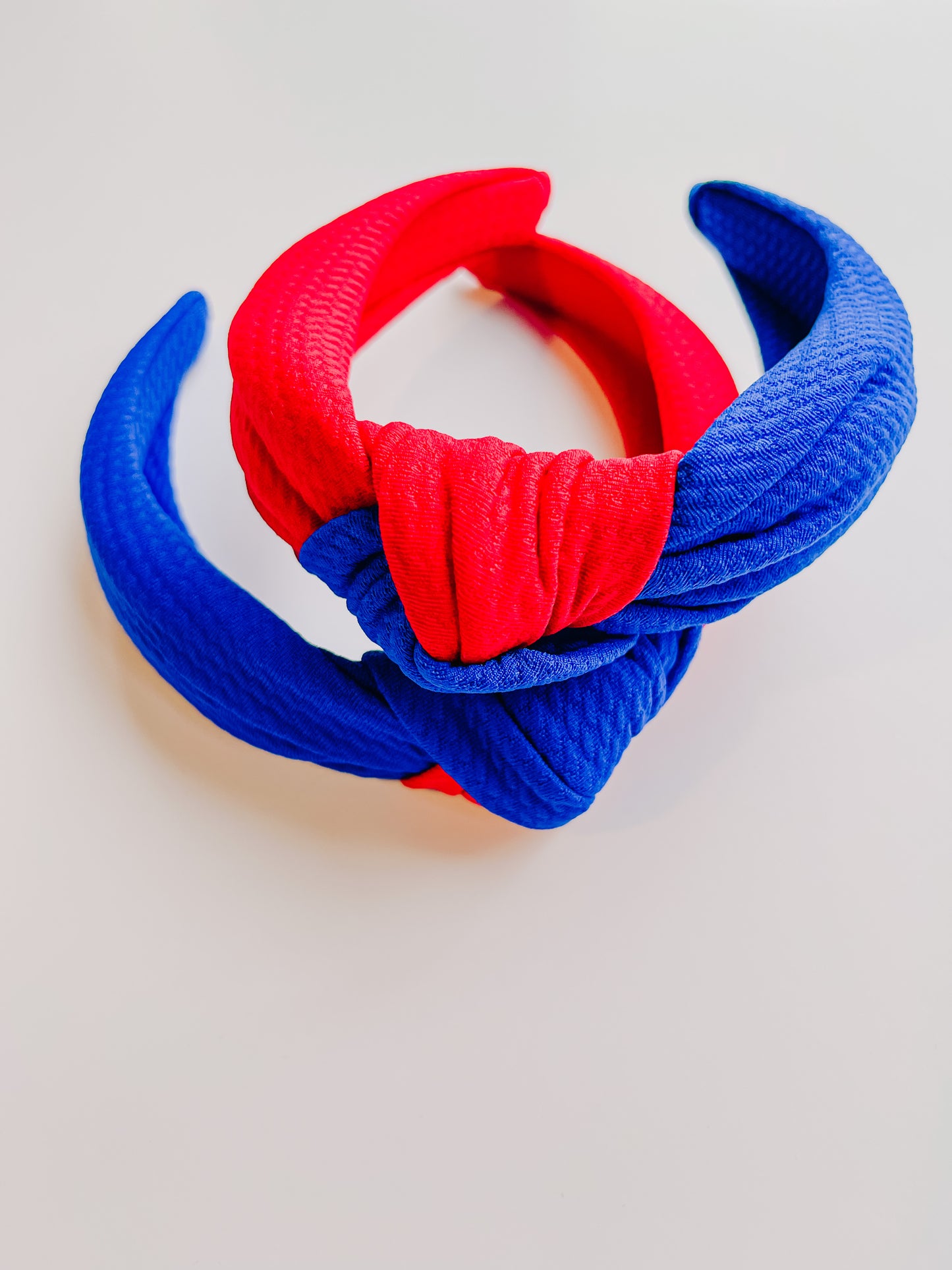 Royal Blue/Red KU Jayhawk Knotted Headband for Girls & Women