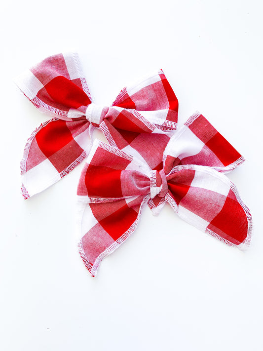 Red Plaid Bow