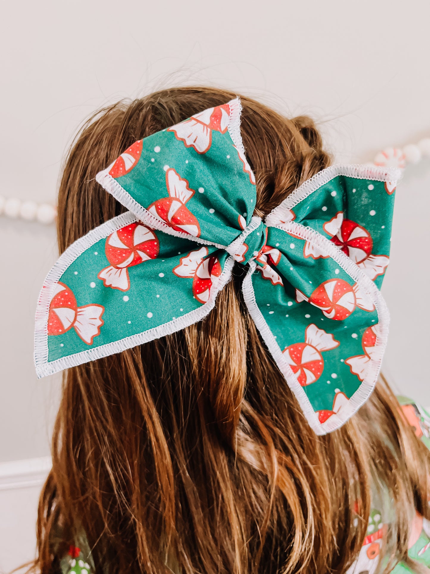 Green Peppermint Oversized Bow